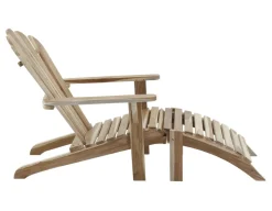 Havemøbelland Adirondackstol m/skammel - Teak
