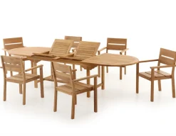 Havemøbelland Alma Hercules Teak Havemøbelsæt - m/armlæn