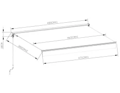 Havemøbelland Ask Manuel Markise - Semikassette - 4,8 x 3 m - Grå/Grå