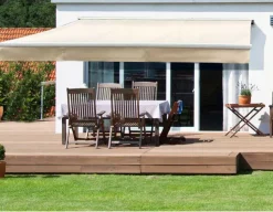 Havemøbelland Ask Manuel Markise - Semikassette - 4,8 x 3 m - Hvid/Beige