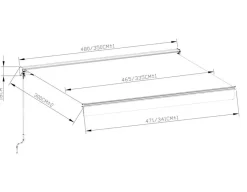 Havemøbelland Ask Manuel Markise - Semikassette - 4,8 x 3 m - Hvid/Beige