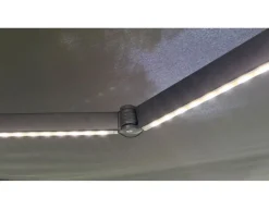 Havemøbelland Bøg Markise - m/motor & LED-lys - 4,8 x 3 m - Grå/Grå