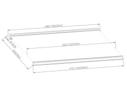 Havemøbelland Bøg Markise - m/motor & LED-lys - 4,8 x 3 m - Grå/Grå