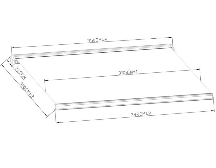 Havemøbelland Bøg Markise - m/motor & LED-lys - 3,5 x 3 m - Hvid/Beige