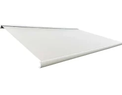 Havemøbelland Bøg Markise - m/motor & LED-lys - 4,8 x 3 m - Hvid/Beige