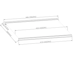 Havemøbelland Bøg Markise - m/motor & LED-lys - 4,8 x 3 m - Hvid/Beige