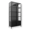Havemøbelland Brande Vitrineskab i Metal - 92x40x201,5 cm - Sort