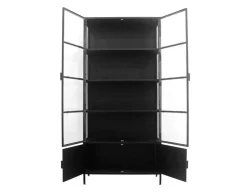 Havemøbelland Brande Vitrineskab i Metal - 92x40x201,5 cm - Sort
