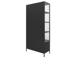 Havemøbelland Brande Vitrineskab i Metal - 92x40x201,5 cm - Sort