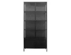 Havemøbelland Brande Vitrineskab i Metal - 92x40x201,5 cm - Sort
