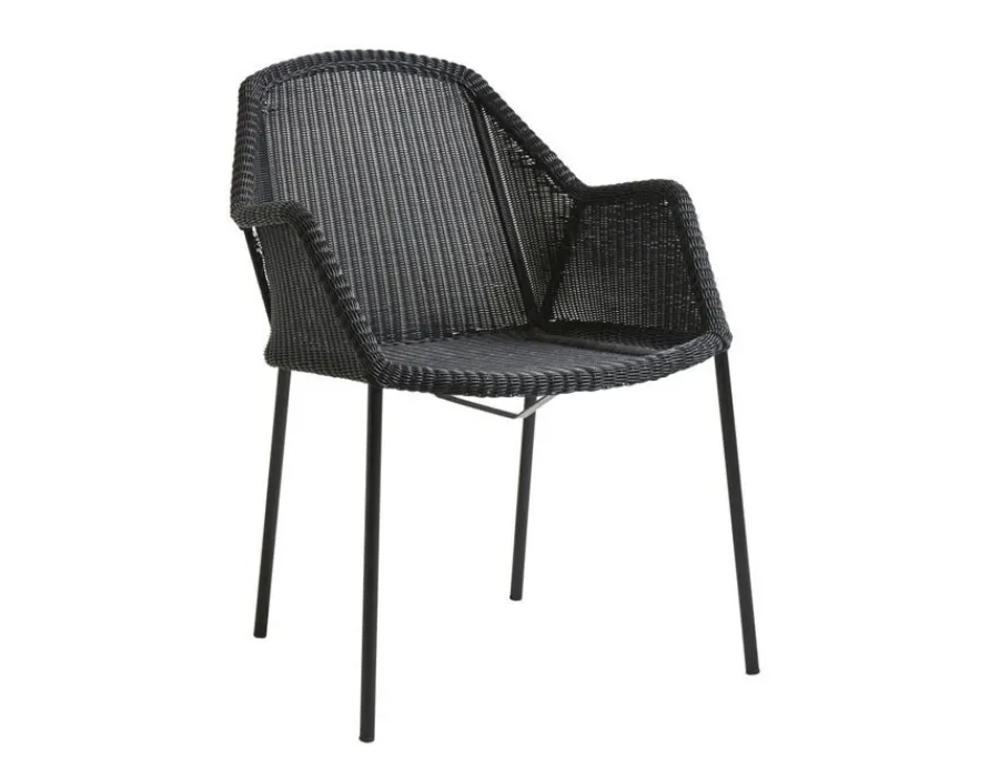 Havemøbelland Cane-line Breeze Stabelstol m/armlæn - Black