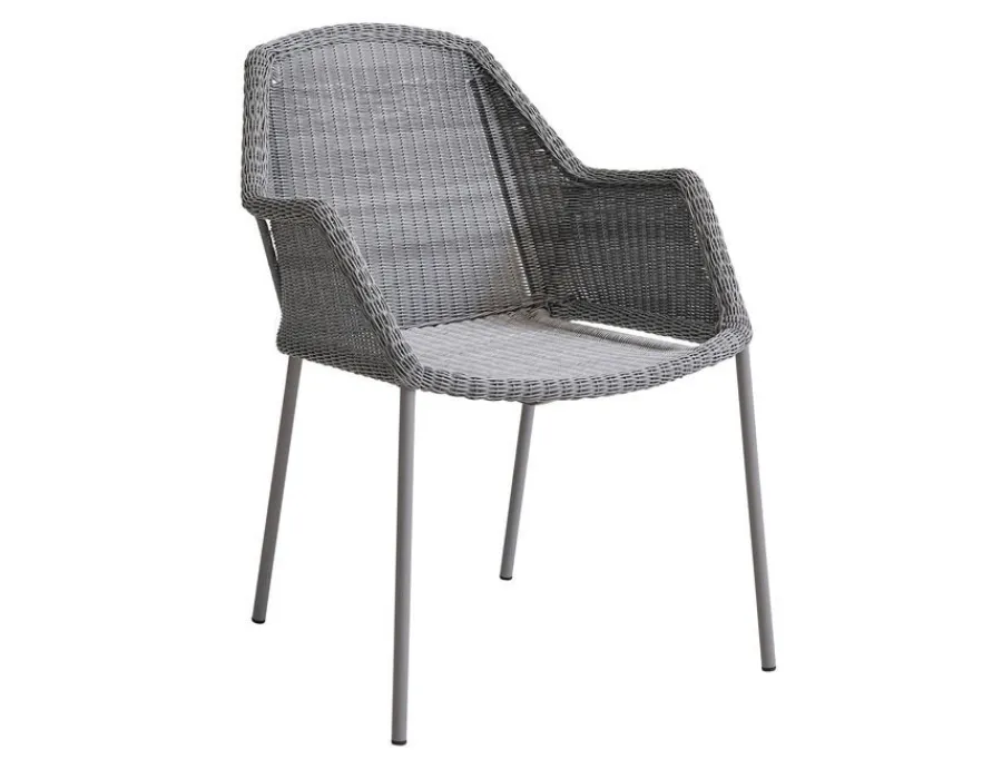Havemøbelland Cane-line Breeze Stabelstol m/armlæn - Light grey