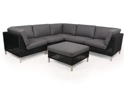 Havemøbelland Cane-line Connect Hjørnemodul m/hynder - Sort/Grå