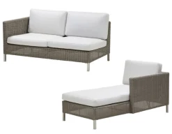 Havemøbelland Cane-line Connect Loungesæt m/chaiselounge - Taupe/Hvid