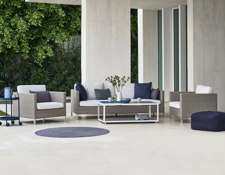 Havemøbelland Cane-line Connect 3 pers. sofa m/hynder - Taupe/White