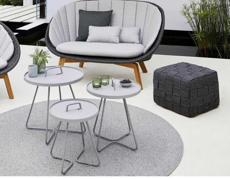 Havemøbelland Cane-line Cube Fodskammel, Dark Grey