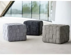 Havemøbelland Cane-line Cube Fodskammel, Dark Grey