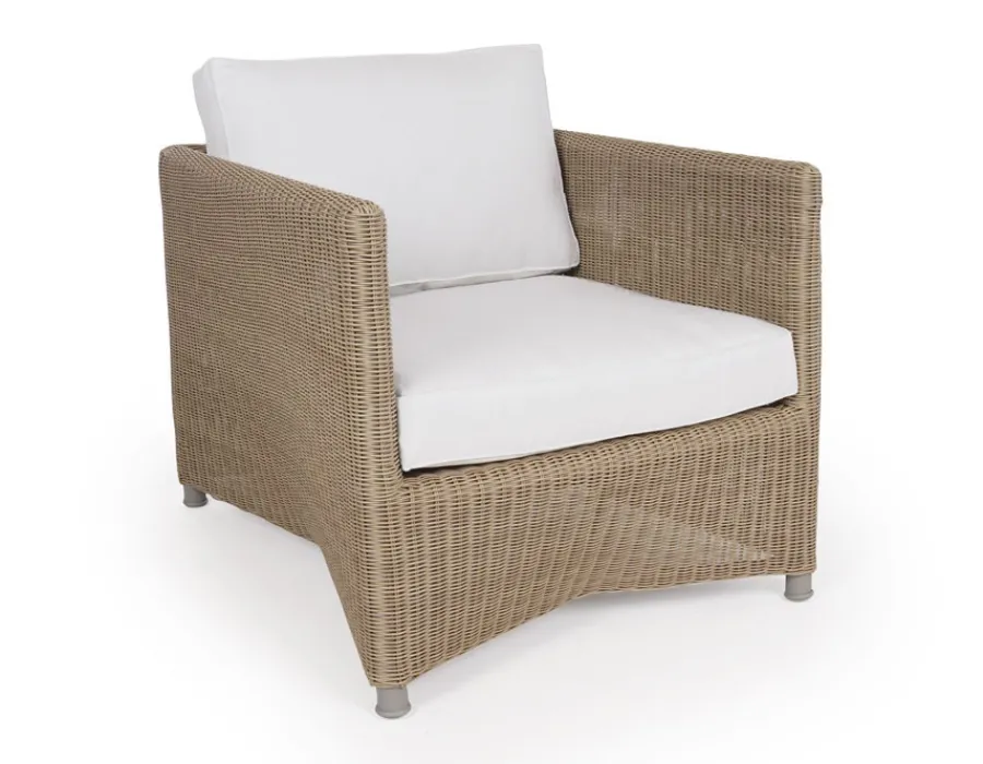 Havemøbelland Cane-line Diamond Loungestol m/hynde - Light Natural/White