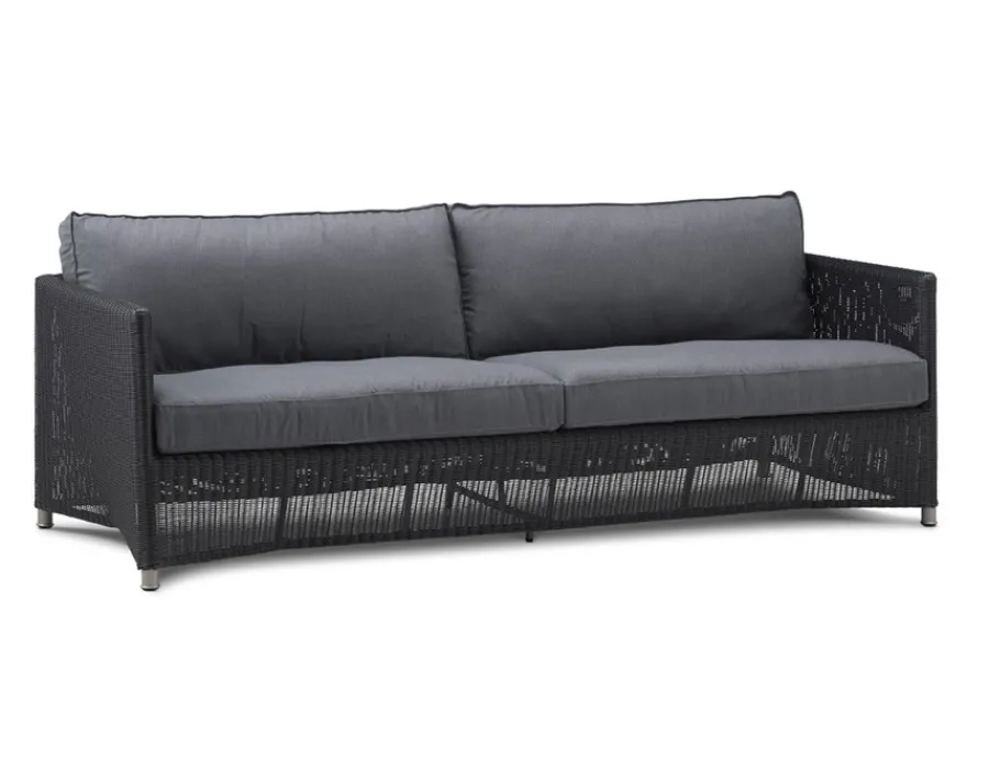 Havemøbelland Cane-line Diamond 3 pers. sofa m/hynder - Graphite/Grey