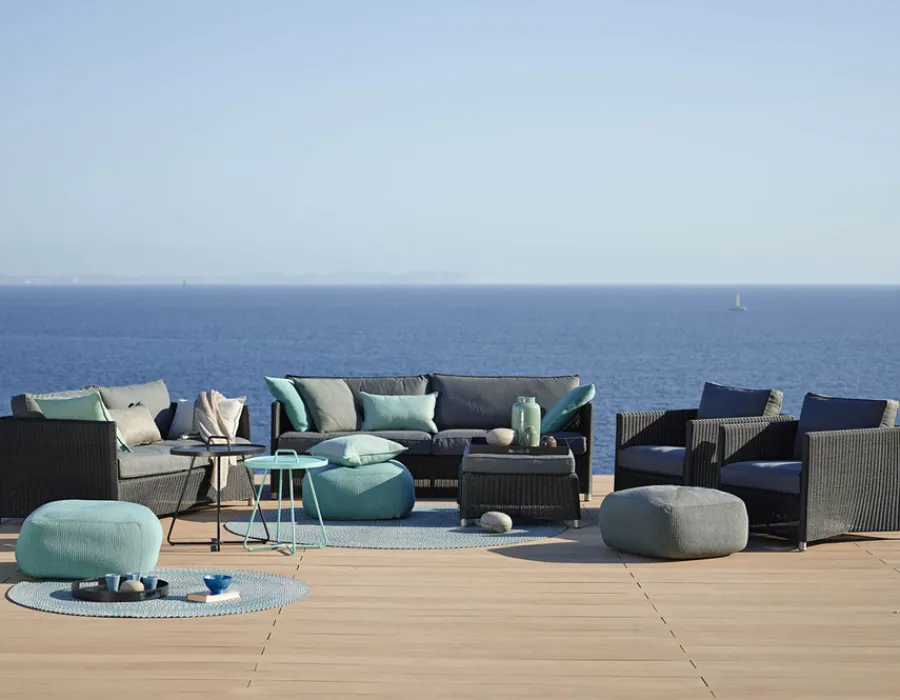 Havemøbelland Cane-line Diamond 3 pers. sofa m/hynder - Graphite/Grey