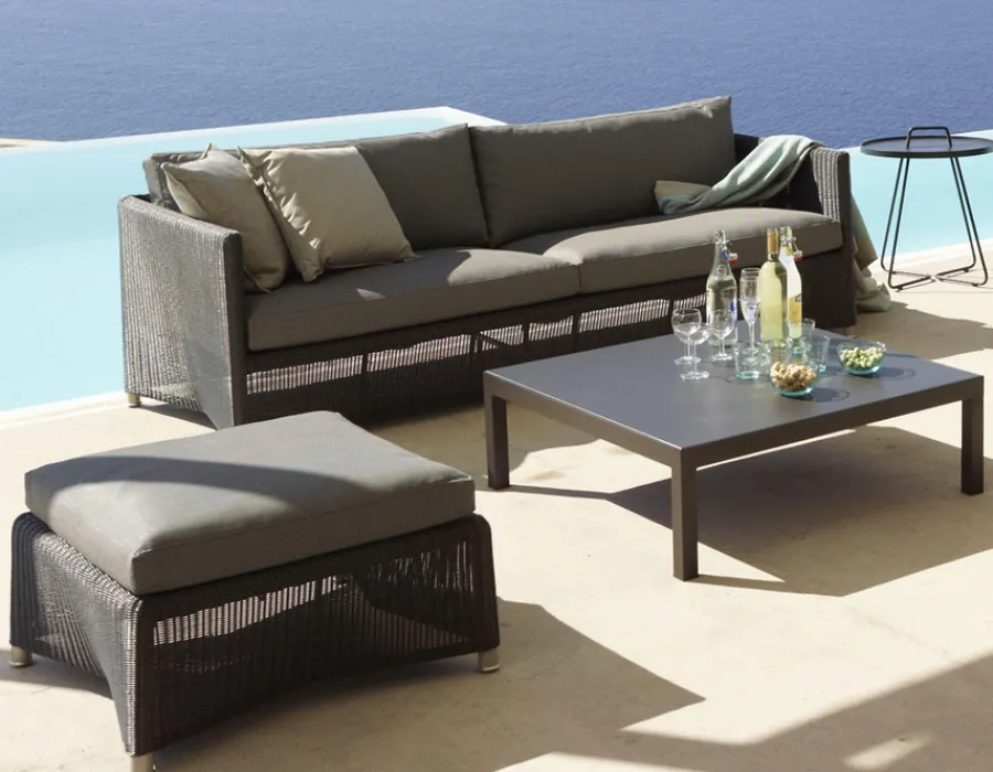 Havemøbelland Cane-line Diamond 3 pers. sofa m/hynder - Graphite/Grey