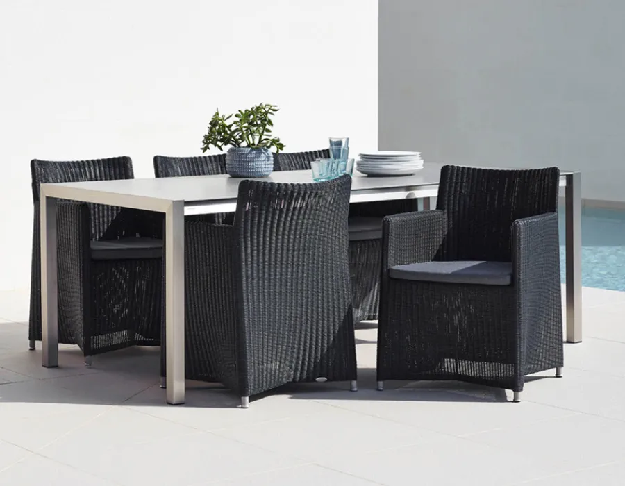Havemøbelland Cane-line Diamond Stol m/hynde - Graphite/Grey