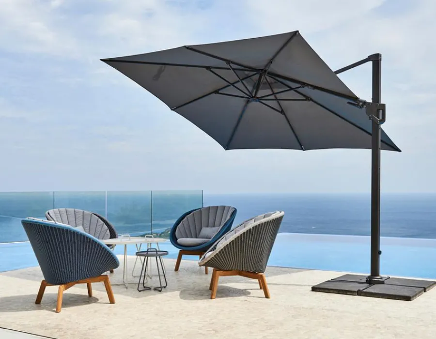 Havemøbelland Cane-line Hyde, Hængeparasol, Tilt, 3 x 3 m, Dusty White