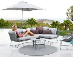 Havemøbelland Cane-line Major parasol m/slide system, 3x3 meter, Light Grey