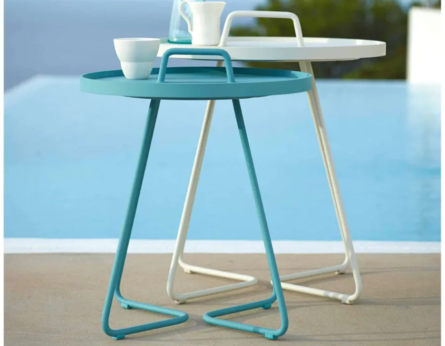 Havemøbelland Cane-line On-the-move sidebord, Lille, Aqua