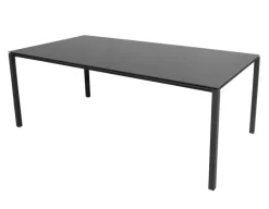 Havemøbelland Cane-line Pure Havebord 100x200 cm - Lavagrå m/sort bordplade