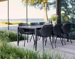Havemøbelland Cane-line Pure Havebord 100x200 cm - Lavagrå m/sort bordplade