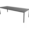 Havemøbelland Cane-line Pure Havebord 100x280 cm - Lavagrå m/sort bordplade