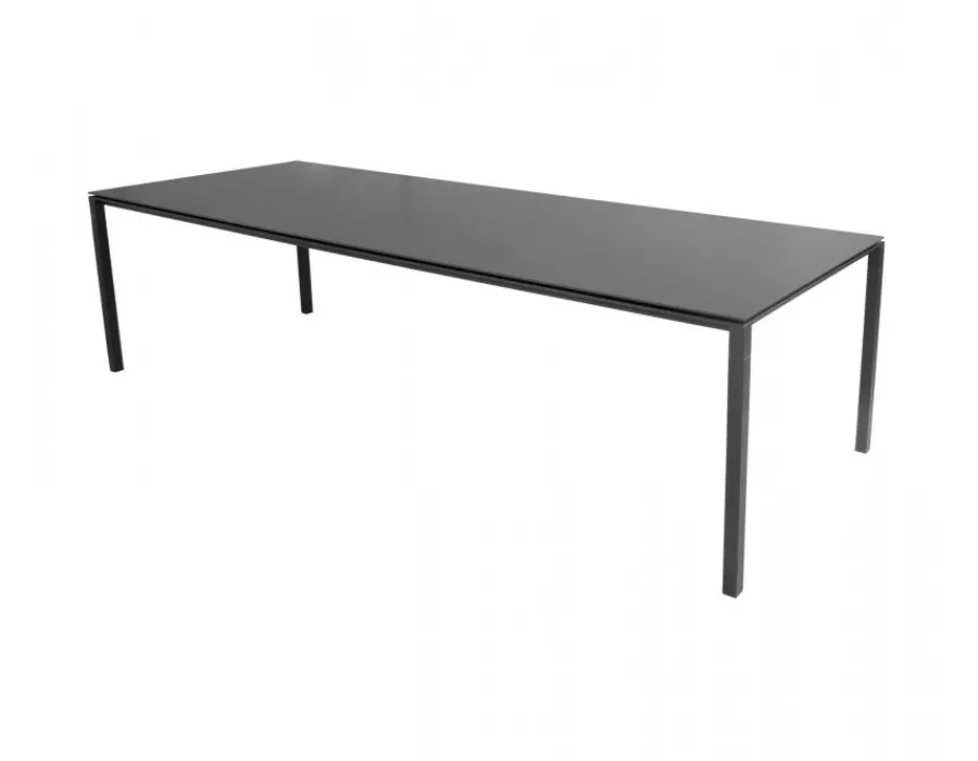 Havemøbelland Cane-line Pure Havebord 100x280 cm - Lavagrå m/sort bordplade