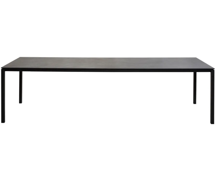 Havemøbelland Cane-line Pure Havebord 100x280 cm - Lavagrå m/sort bordplade