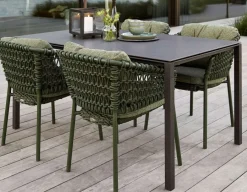 Havemøbelland Cane-line Pure Havebord 90x150 cm - Lavagrå m/sort bordplade