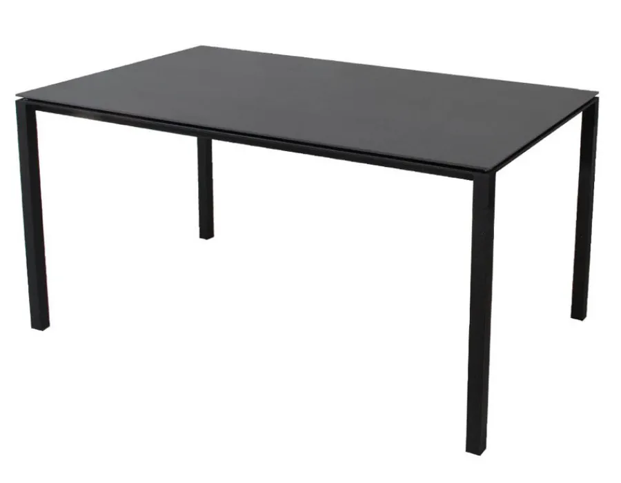 Havemøbelland Cane-line Pure Havebord 90x150 cm - Lavagrå m/sort bordplade