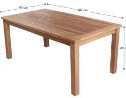 Havemøbelland Colorado Teak Diningbord - 85x160 cm