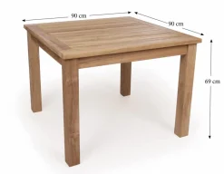 Havemøbelland Colorado Teak Diningbord - 90x90 cm