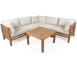 Havemøbelland Colorado Teak Modulsæt Hjørne - m/Andorra Airflow hynder