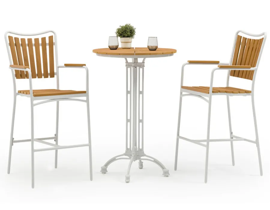 Havemøbelland DaneLine Adam Barsæt - Nonwood - Ø70 cm - Hvid