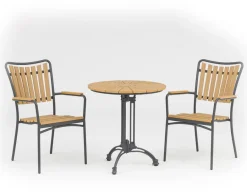 Havemøbelland DaneLine Adam Cafébord - Nonwood - Ø70 cm - Grå