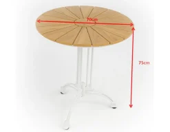 Havemøbelland DaneLine Adam Cafébord - Nonwood - Ø70 cm - Hvid
