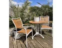 Havemøbelland DaneLine Adam Cafébord - Nonwood - Ø70 cm - Hvid