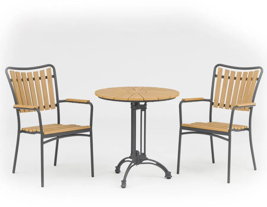 Havemøbelland DaneLine Adam Cafésæt - Nonwood - Ø70 cm - Grå