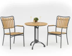 Havemøbelland DaneLine Adam Cafésæt - Nonwood - Ø70 cm - Grå