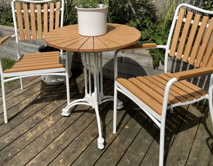 Havemøbelland DaneLine Adam Cafésæt - Nonwood - Ø70 cm - Hvid