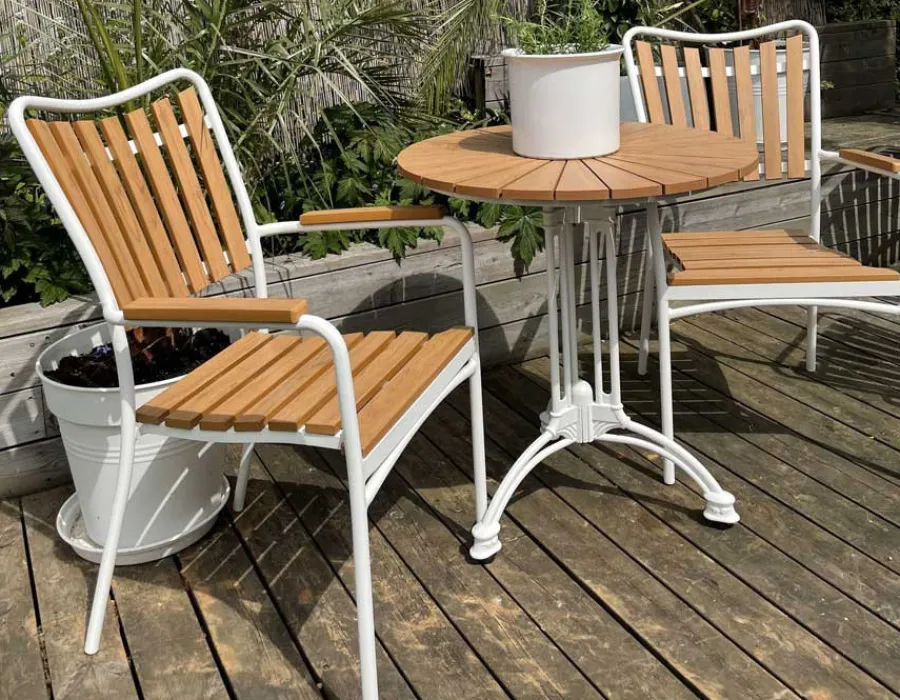 Havemøbelland DaneLine Adam Cafésæt - Nonwood - Ø70 cm - Hvid