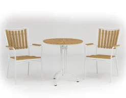 Havemøbelland DaneLine Adam Cafésæt - Nonwood - Ø70 cm - Hvid