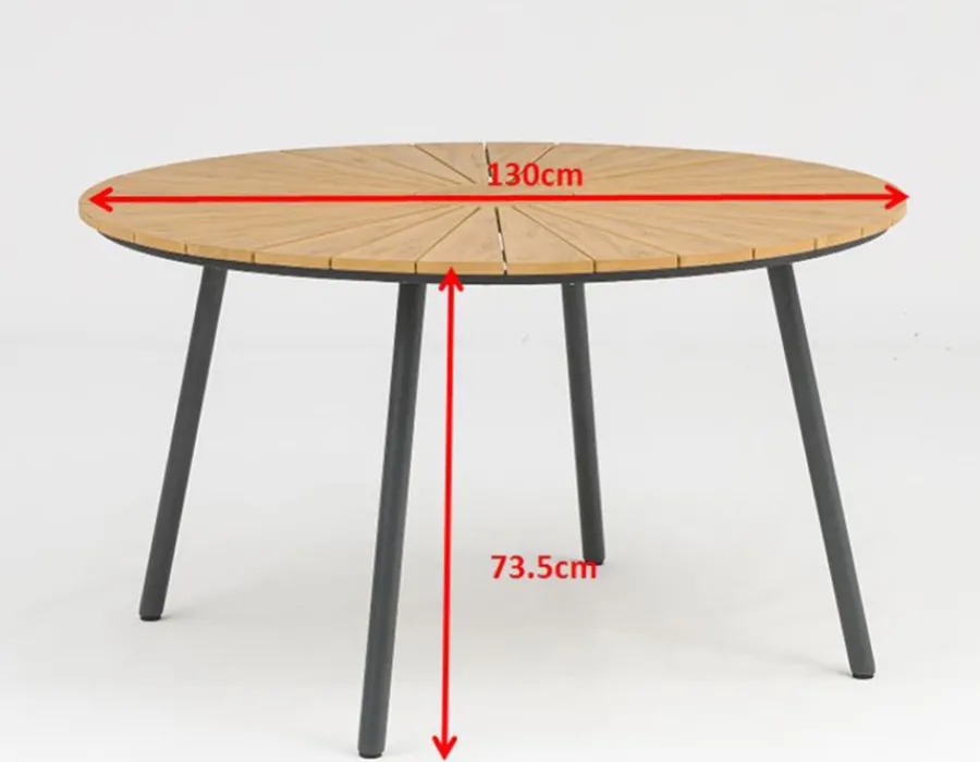 Havemøbelland DaneLine Adam Havebord - Nonwood - Ø130 cm - Grå