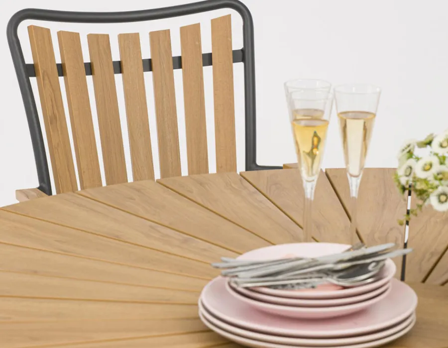 Havemøbelland DaneLine Adam Havebord - Nonwood - Ø130 cm - Grå